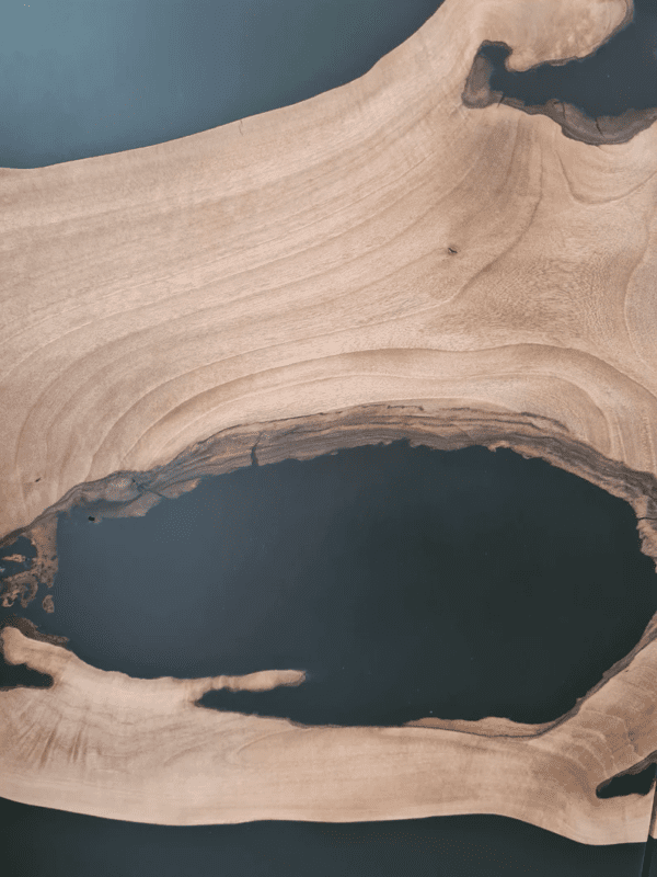 Handcrafted Epoxy Resin Buffet – Black River Wood Console - Image 4