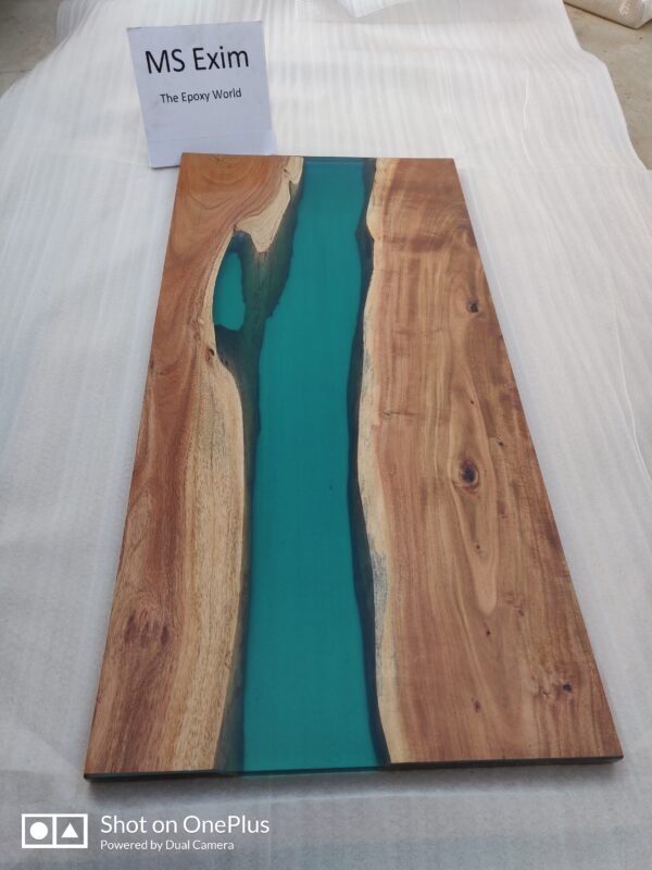 Green Epoxy resin dining Table