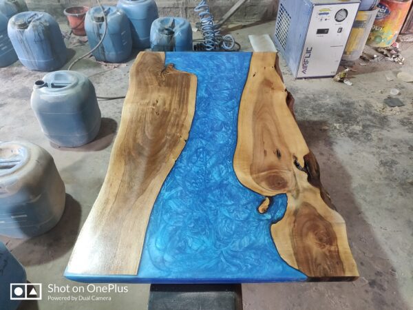 blue resin dining table